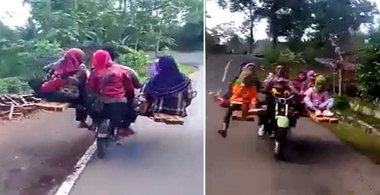 Fight against Petrol Price Hike: Man converted his Bike for 9 persons riding at a time, Watch Viral Video