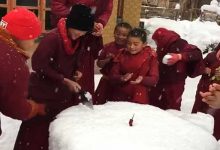 VIRAL VIDEO- Monks celebrated birthday with a Snow Cake in Arunachal