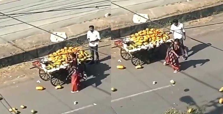 VIRAL VIDEO: Angry Woman Throws Fruits On Road After Fruit Cart Hits Her Car