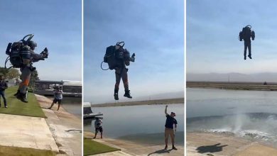 Viral Video: Man flying with the help of machine