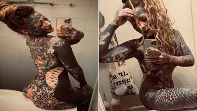 Tattoo Lover- Woman covered her body with Tattoo, no need for clothes, shares pictures